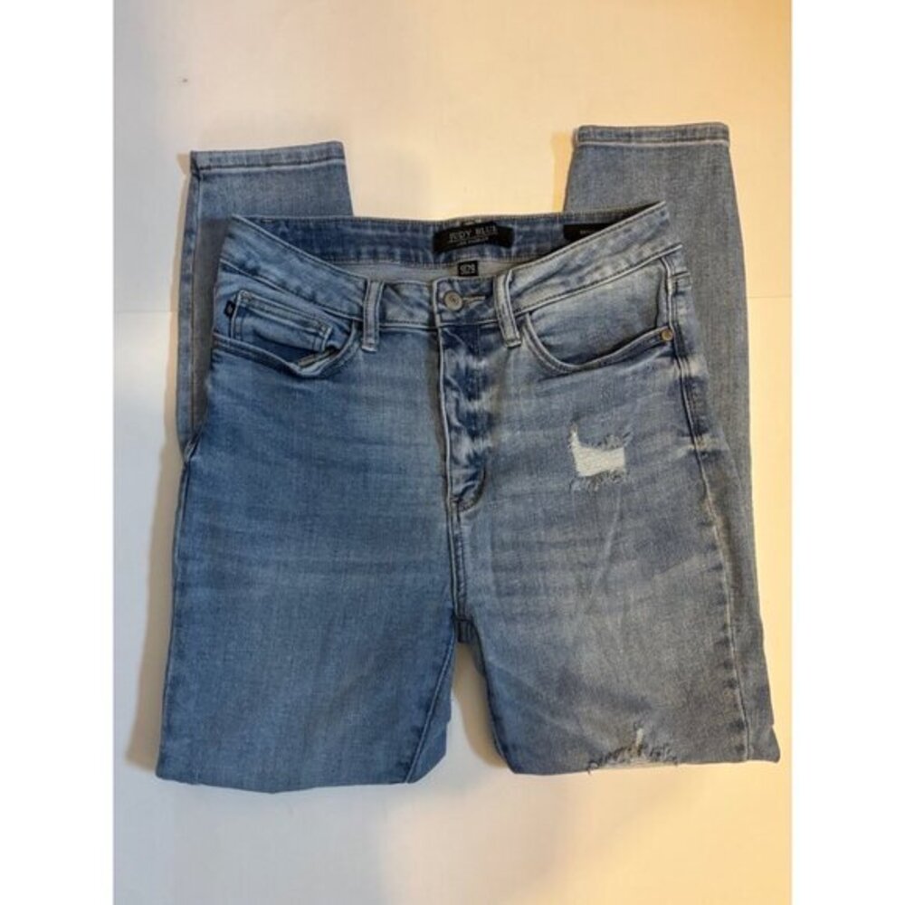 Judy Blue Los Angeles Skinny Fit Distressed Chic Denim Blue Jeans Size 9/29
